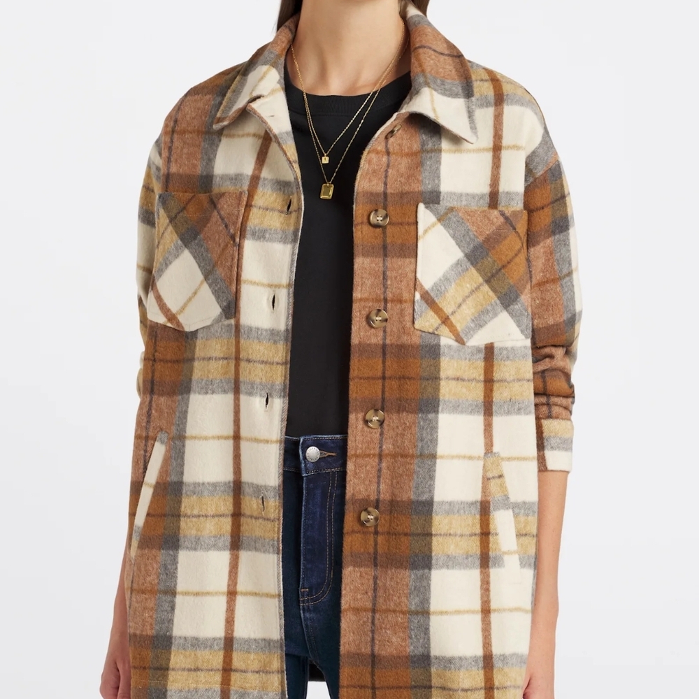 Plaid Button-Up Shacket